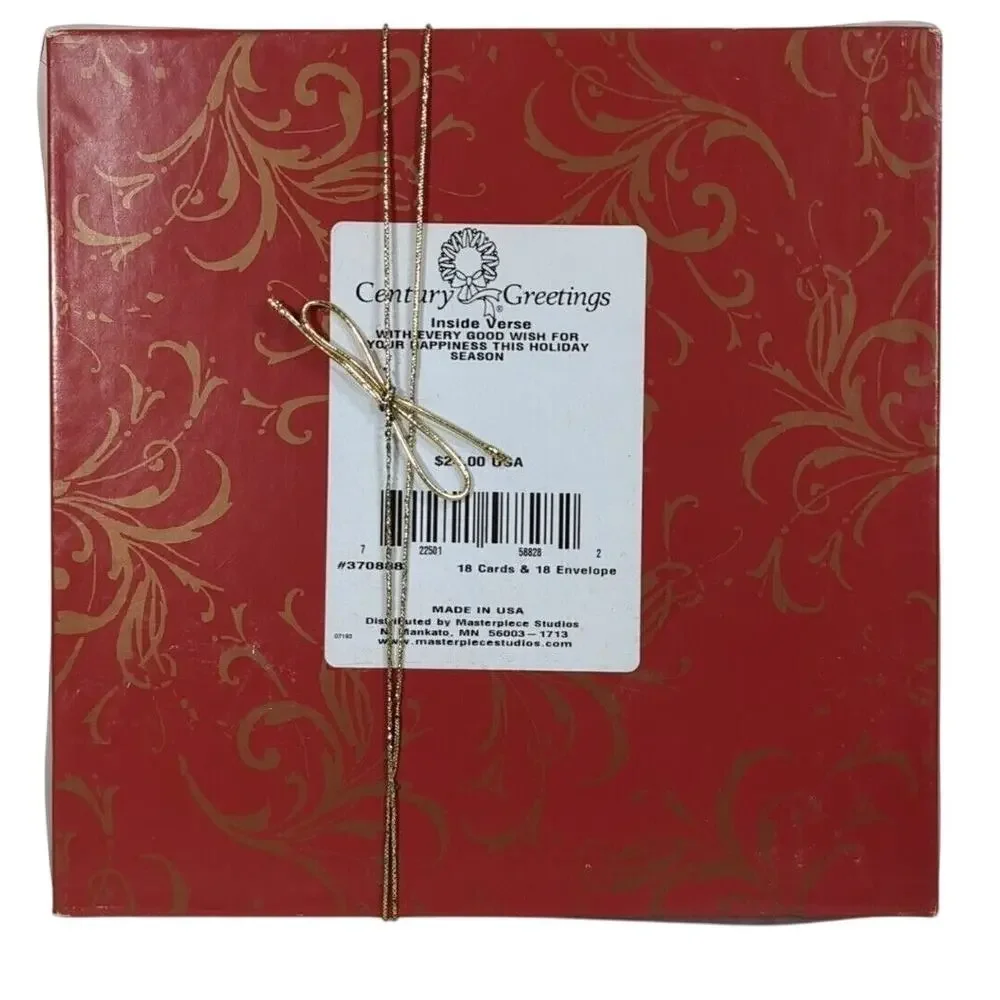 Century Greetings Holiday Christmas 18 Cards Envelopes Masterpiece Studios‎ USA
